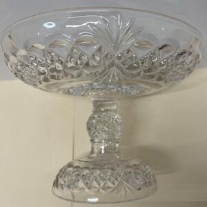 Clear Pressed Glass Vintage Pedestal Fruit Bowl Candy Dish Indiana Glass?